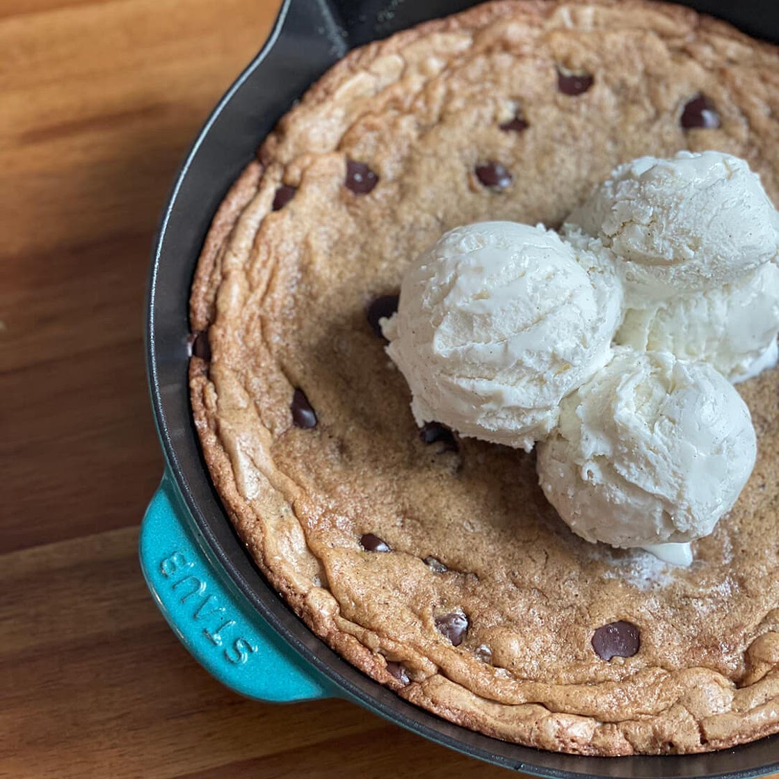 Brown Butter Chocolate Chip Skillet Cookie