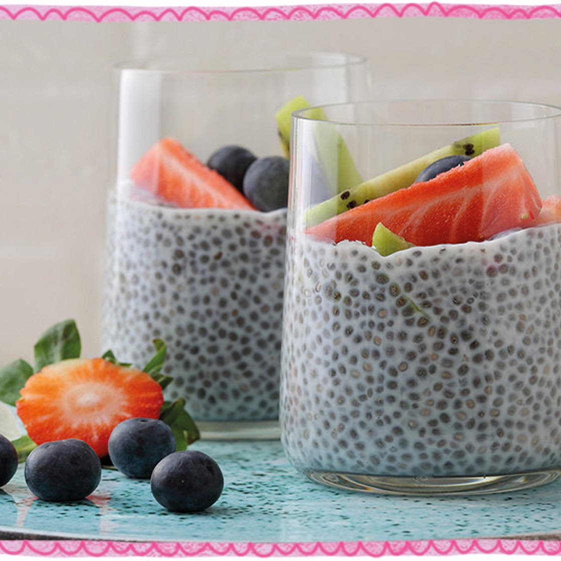 STEP 2 Chia seed and fruit power pots