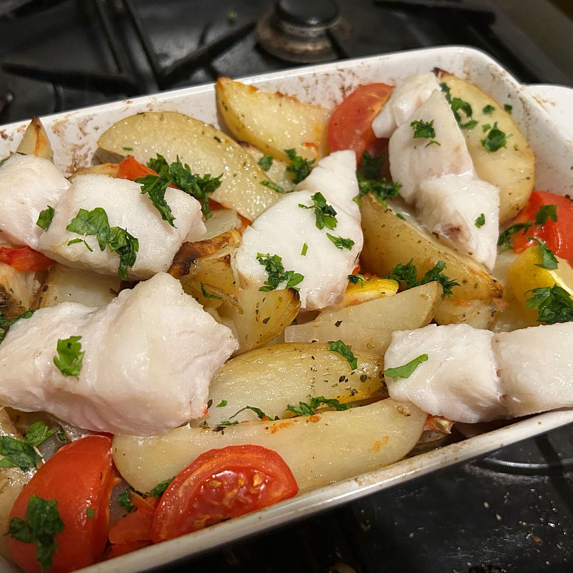 Greek-style roast fish