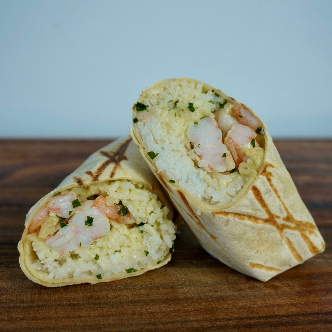 Garlic prawns burrito 