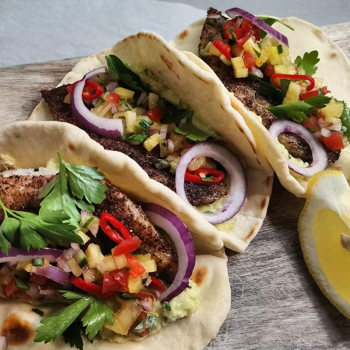 Sea bass tacos