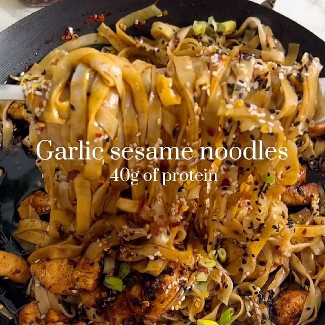 Garlic sesame noodles 