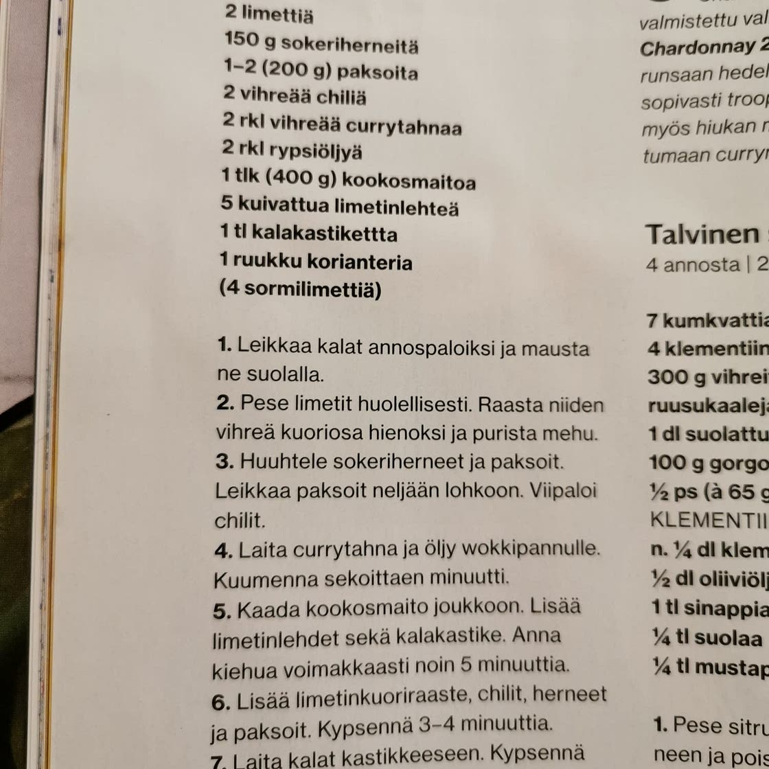 Vihreä limettikalacurry