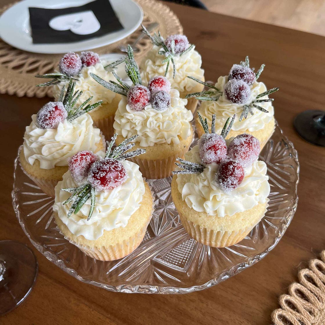 Cranberry Cupcakes with White Chocolate Buttercream