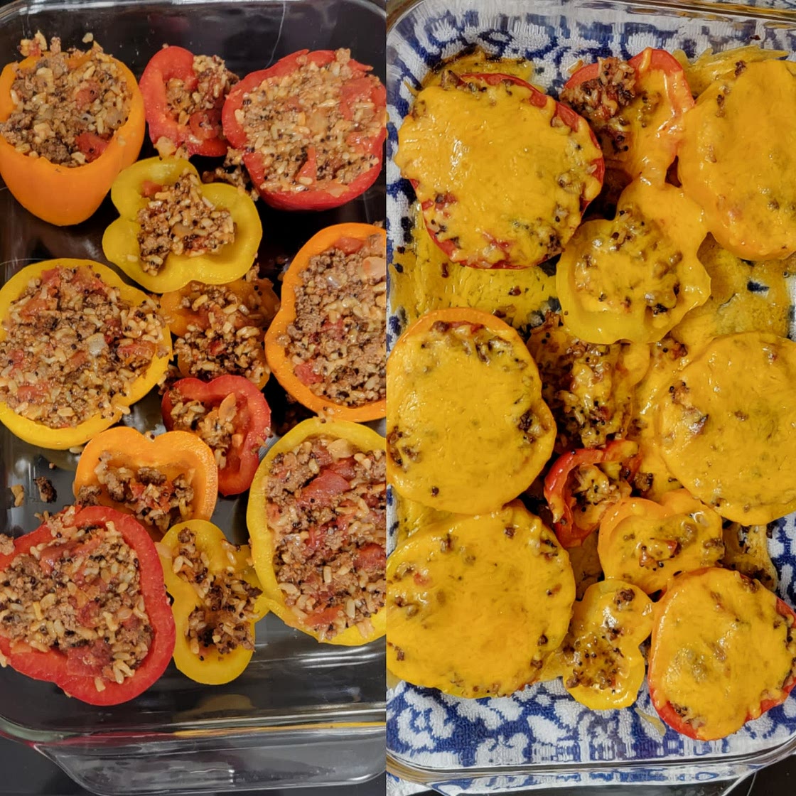 Beef and Rice Quinoa Stuffed Peppers