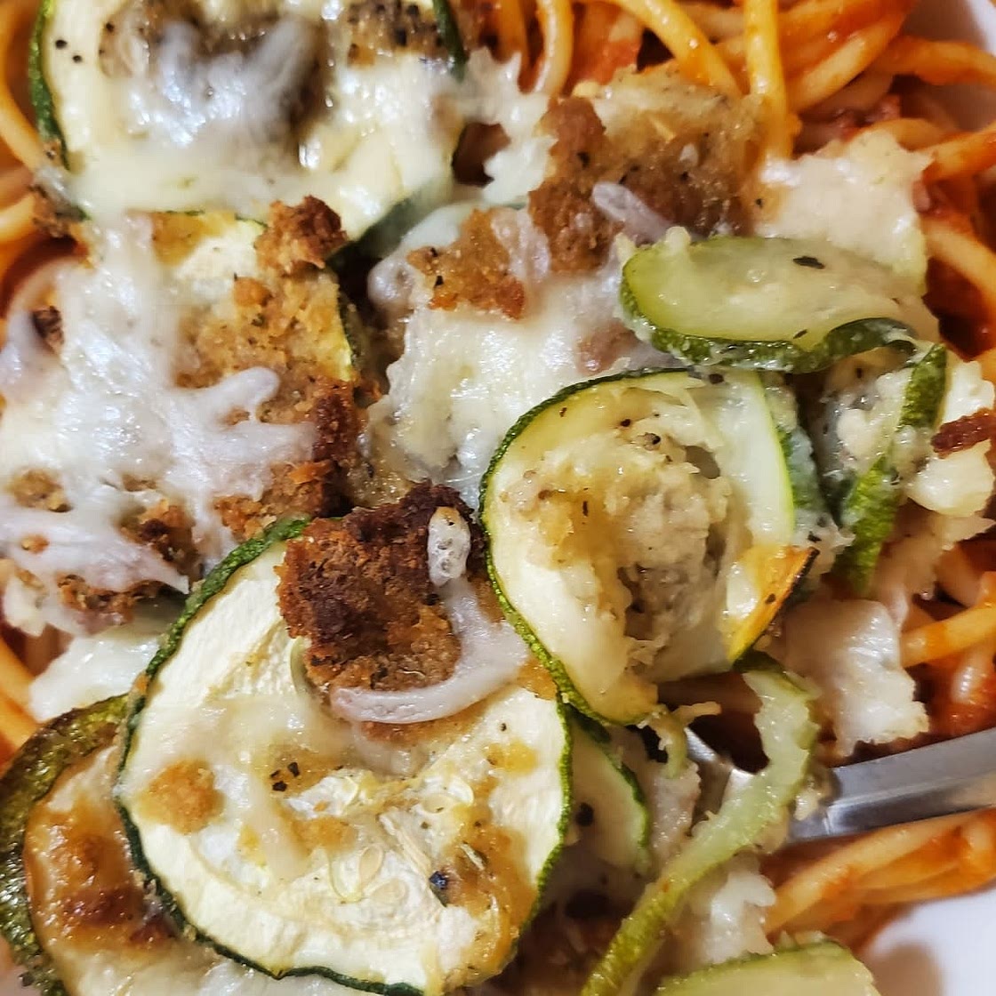 Spaghetti with Crispy Zucchini