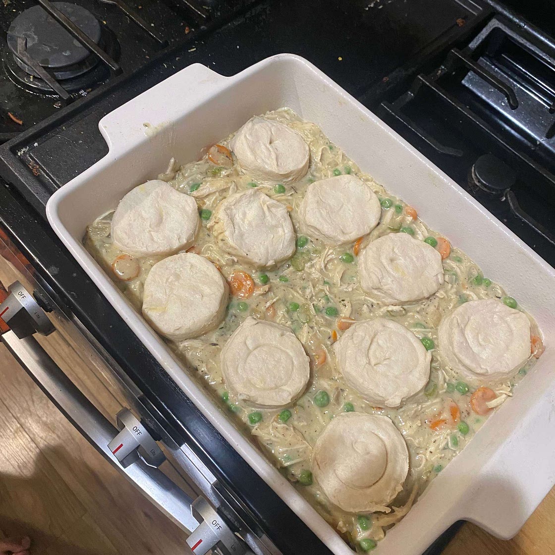 Chicken Pot Pie with Biscuits