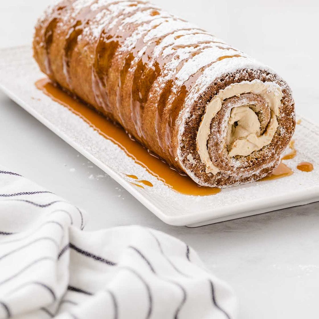 Caramel Banana Cake Roll