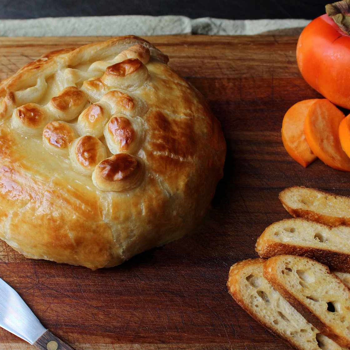 Baked Stuffed Brie with Cranberries & Walnuts