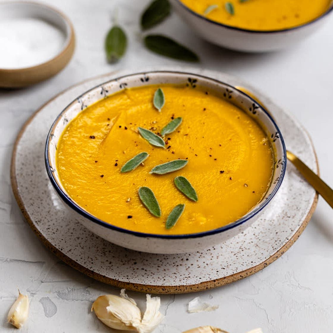Creamy Roasted Butternut Squash & Leek Soup