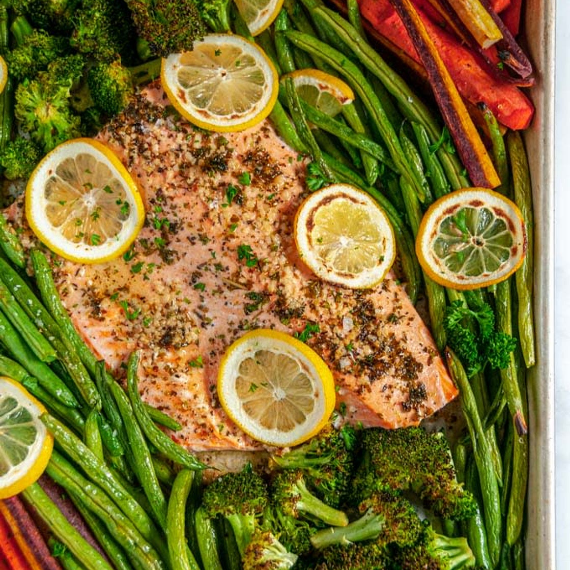 Lemony Salmon with Roasted Vegetables