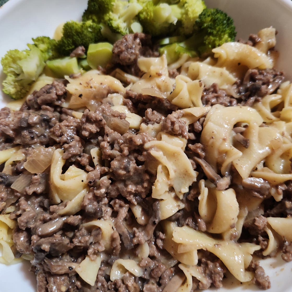 Ground beef stroganoff
