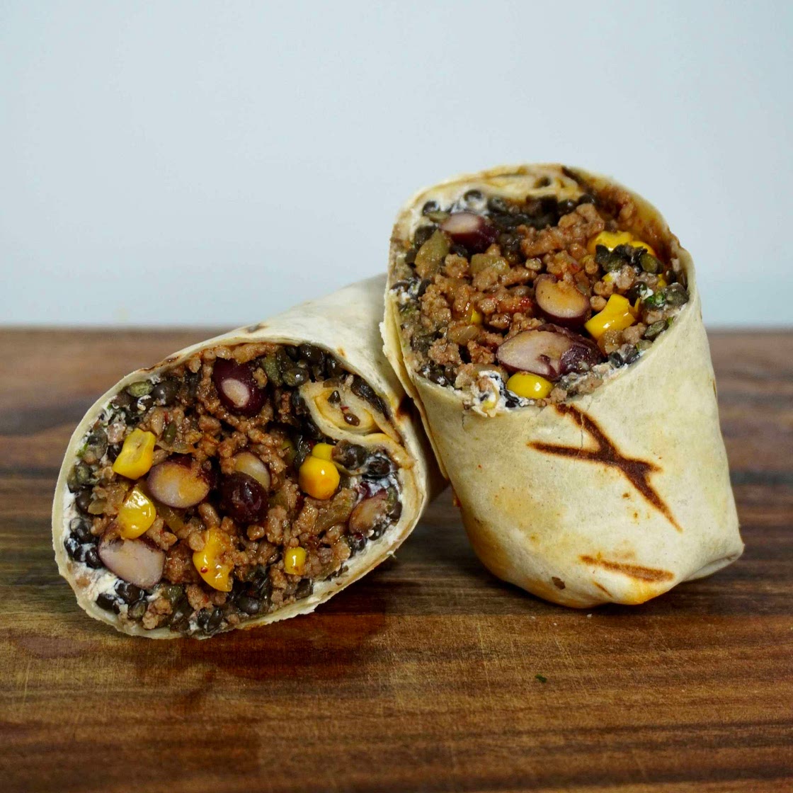 High protein beef burrito 