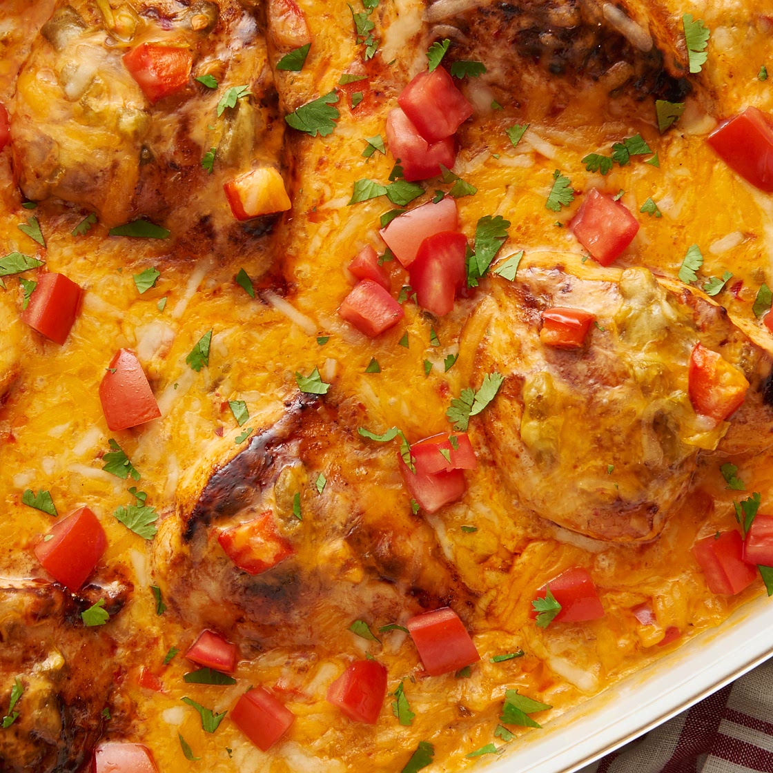 Smothered Chicken Queso Casserole