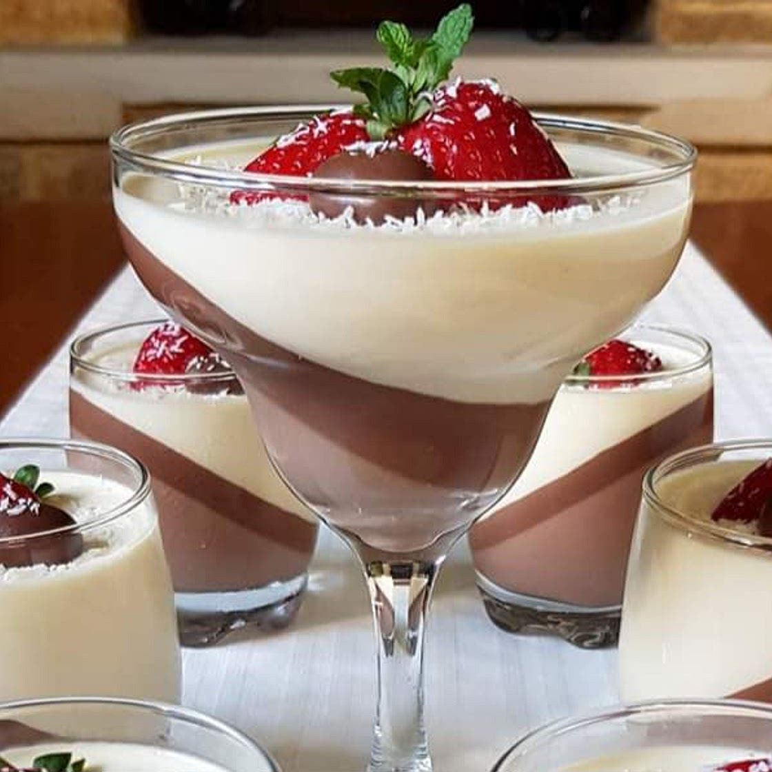 Chocolate and Vanilla Panna Cotta