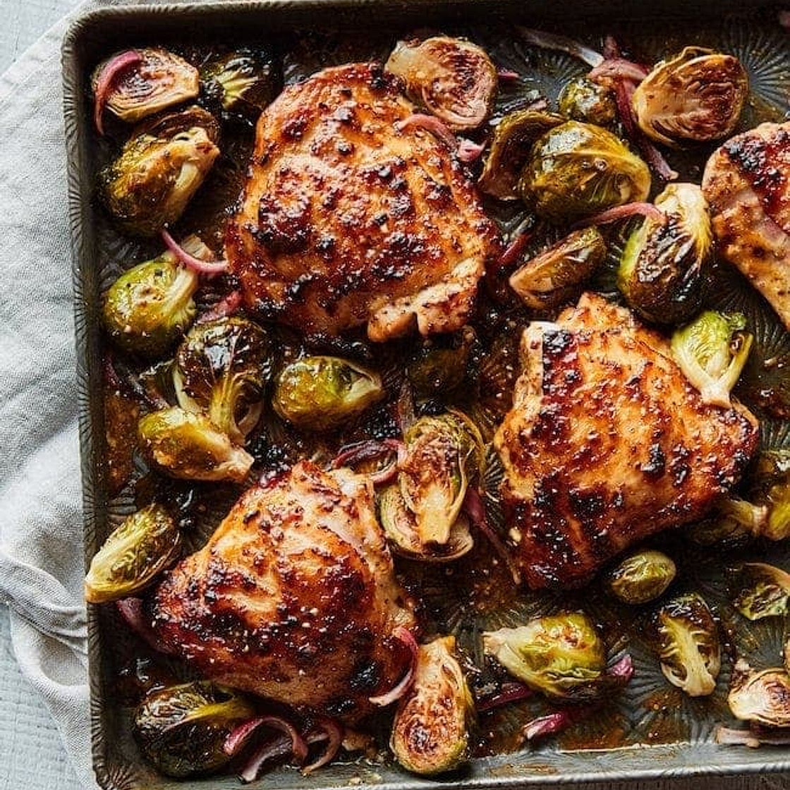 Honey Garlic Chicken with Brussels Sprouts