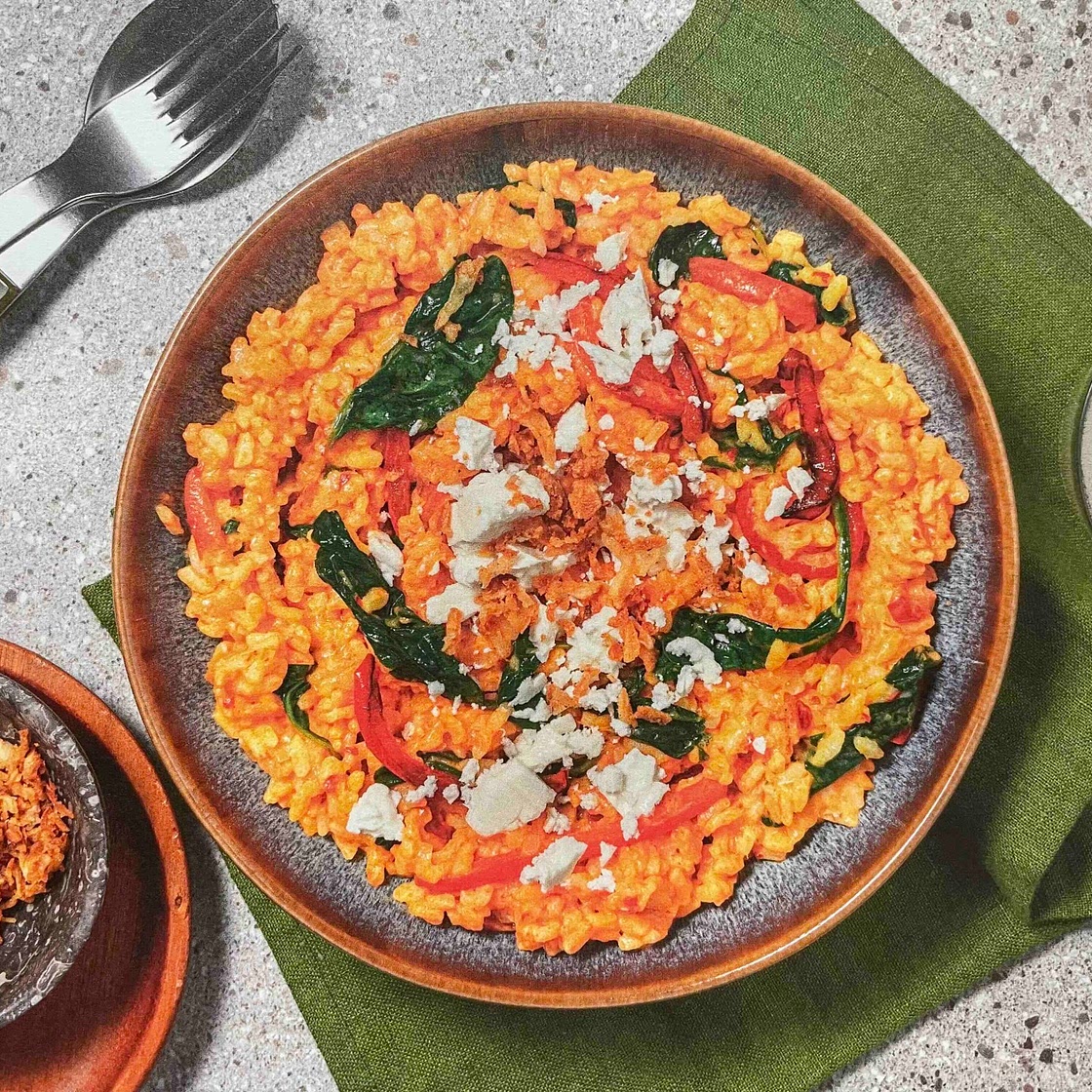 Oven-baked lemon and veggie ‘Nduja risotto