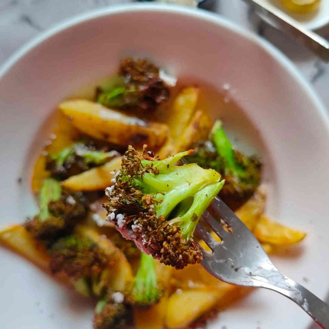 Air Fryer Broccoli Potatoes Recipe (Best Vegan GF)