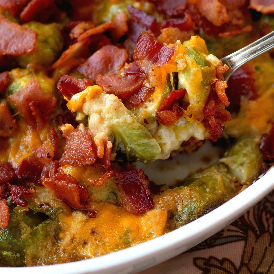 Cheesy Bacon Brussels Sprouts