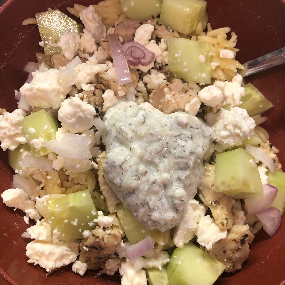 Greek Chicken Orzo Power Bowls