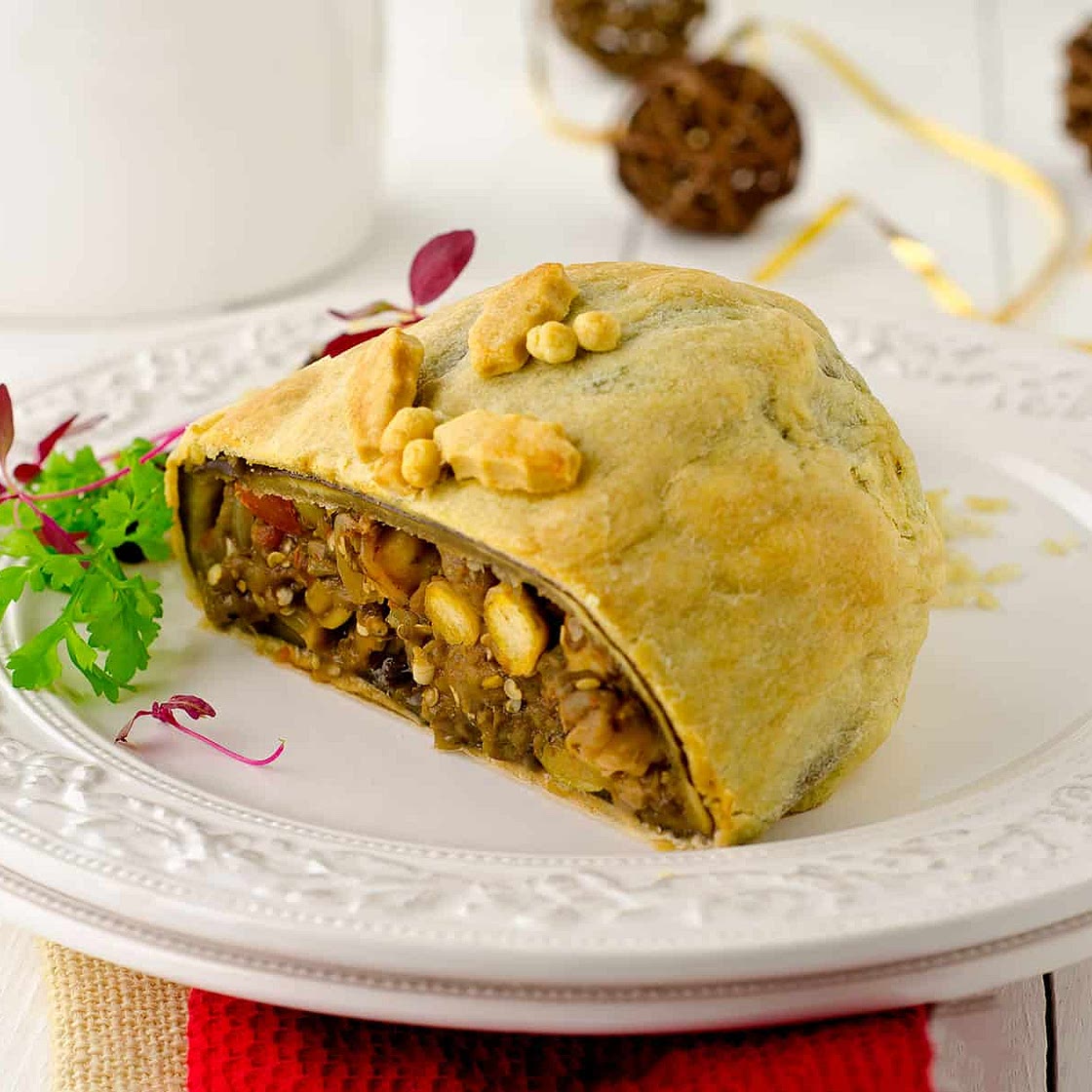 Christmas Vegan Main Dish - Eggplant Roulade