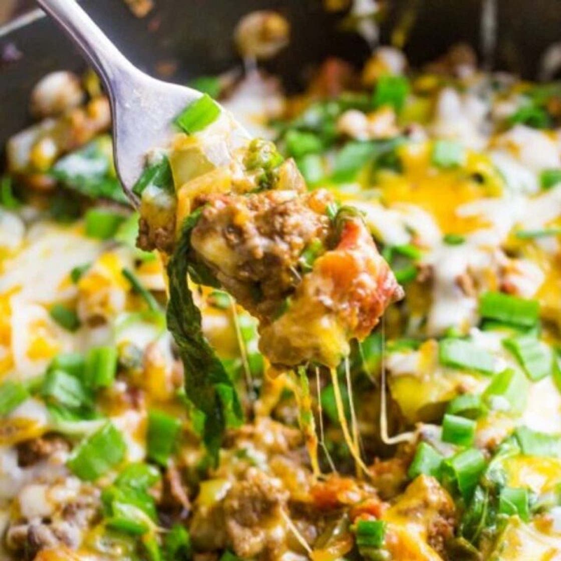 One Pot Cheesy Taco Skillet