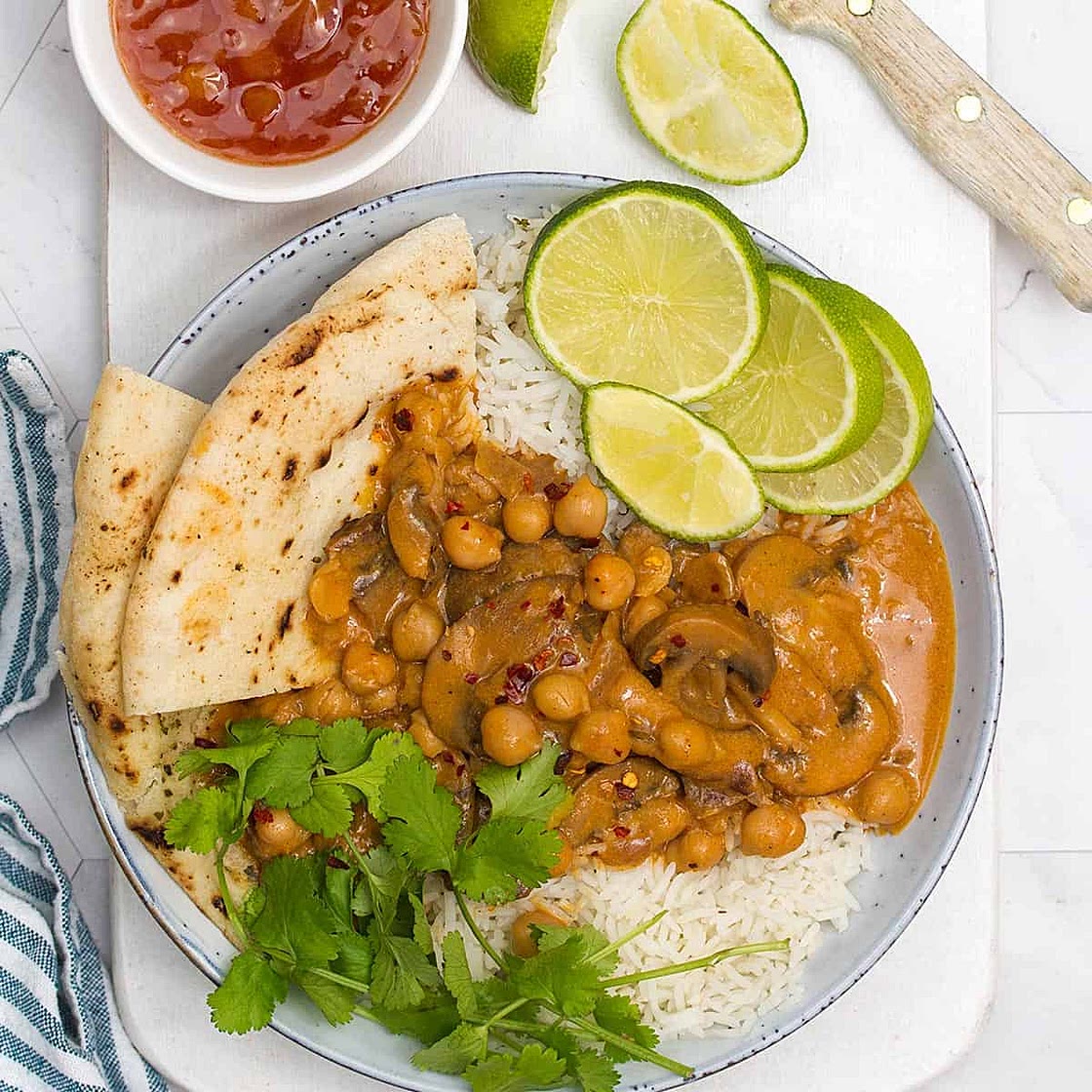 Healthy Mushroom and Chickpea Curry