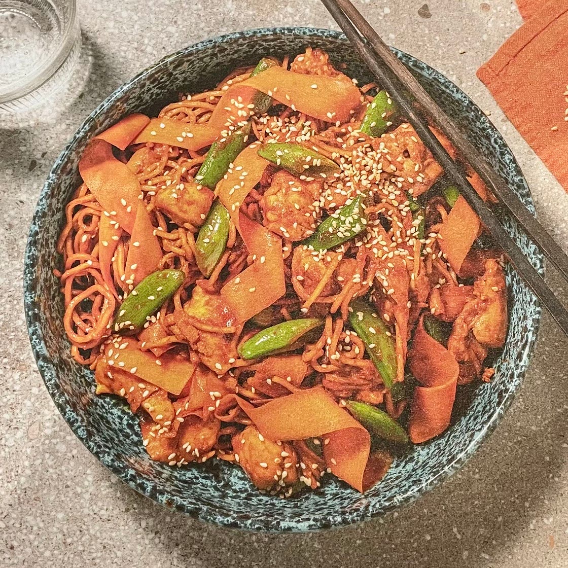 Thai chicken and noodle stir fry 