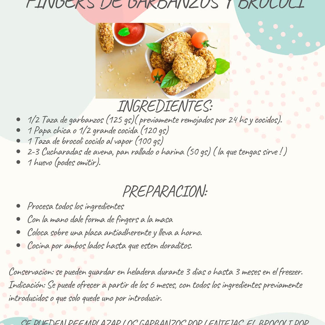 Fingers de garbanzo y brocoli