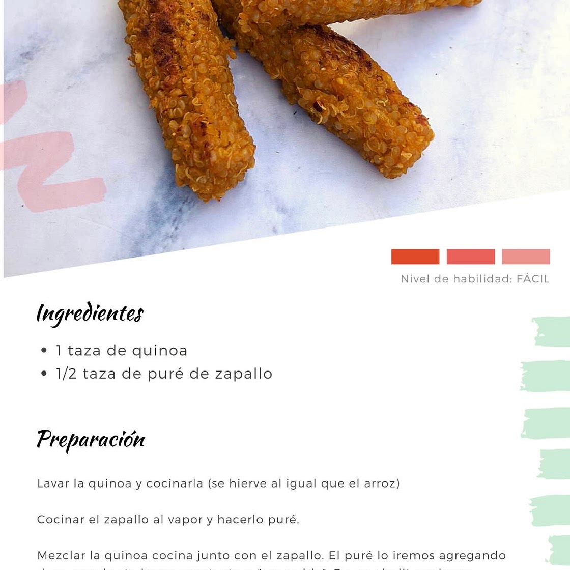 Palitos de quinoa