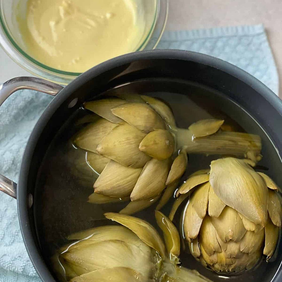 Best Boiled Artichoke with Honey Mustard Dip