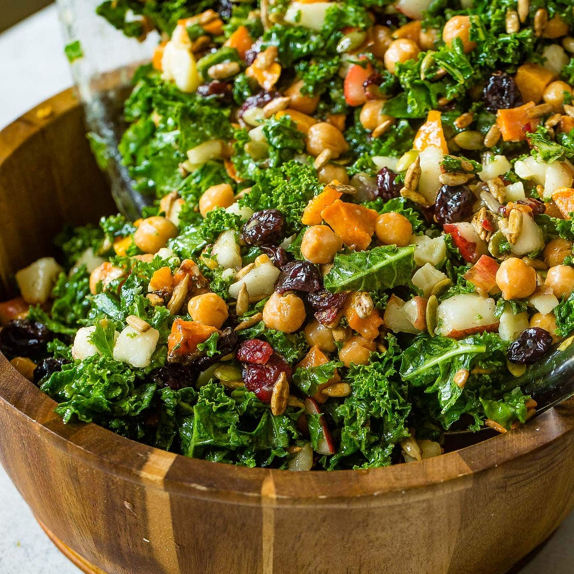 Winter Roasted Butternut Squash Kale Salad