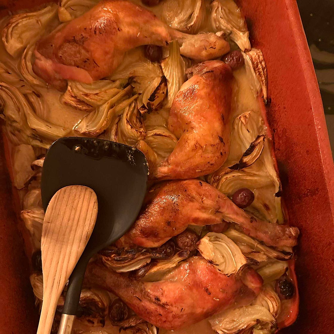 Roasted chicken with fennel