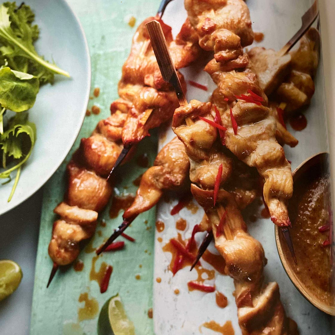 Chicken satay skewers