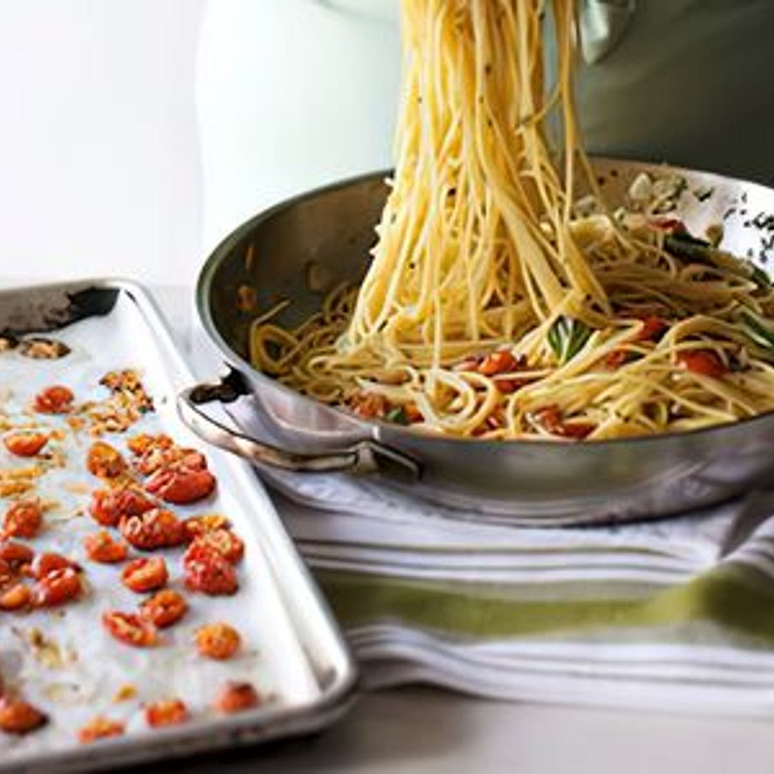 Spaghetti with Baked Cherry Tomatoes | #LidiasClassics