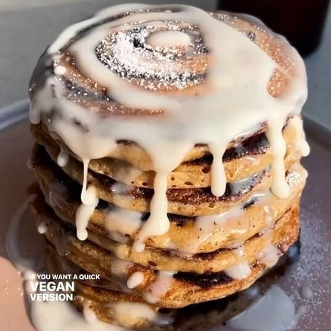 Cinnamon Roll Pancakes 🥞😍🍂 by