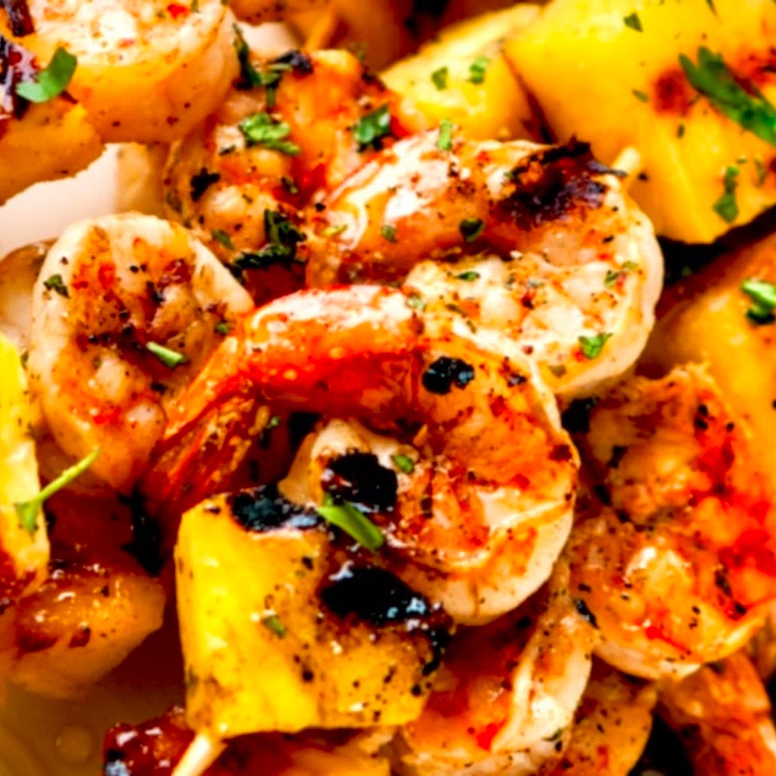 Grilled Shrimps and Pineapple