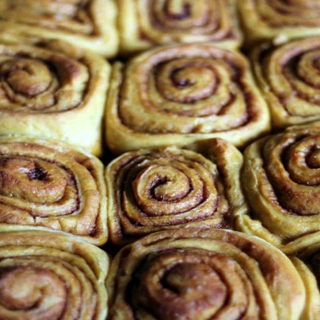 Pumpkin cinnamon buns w/ cream cheese frosting
