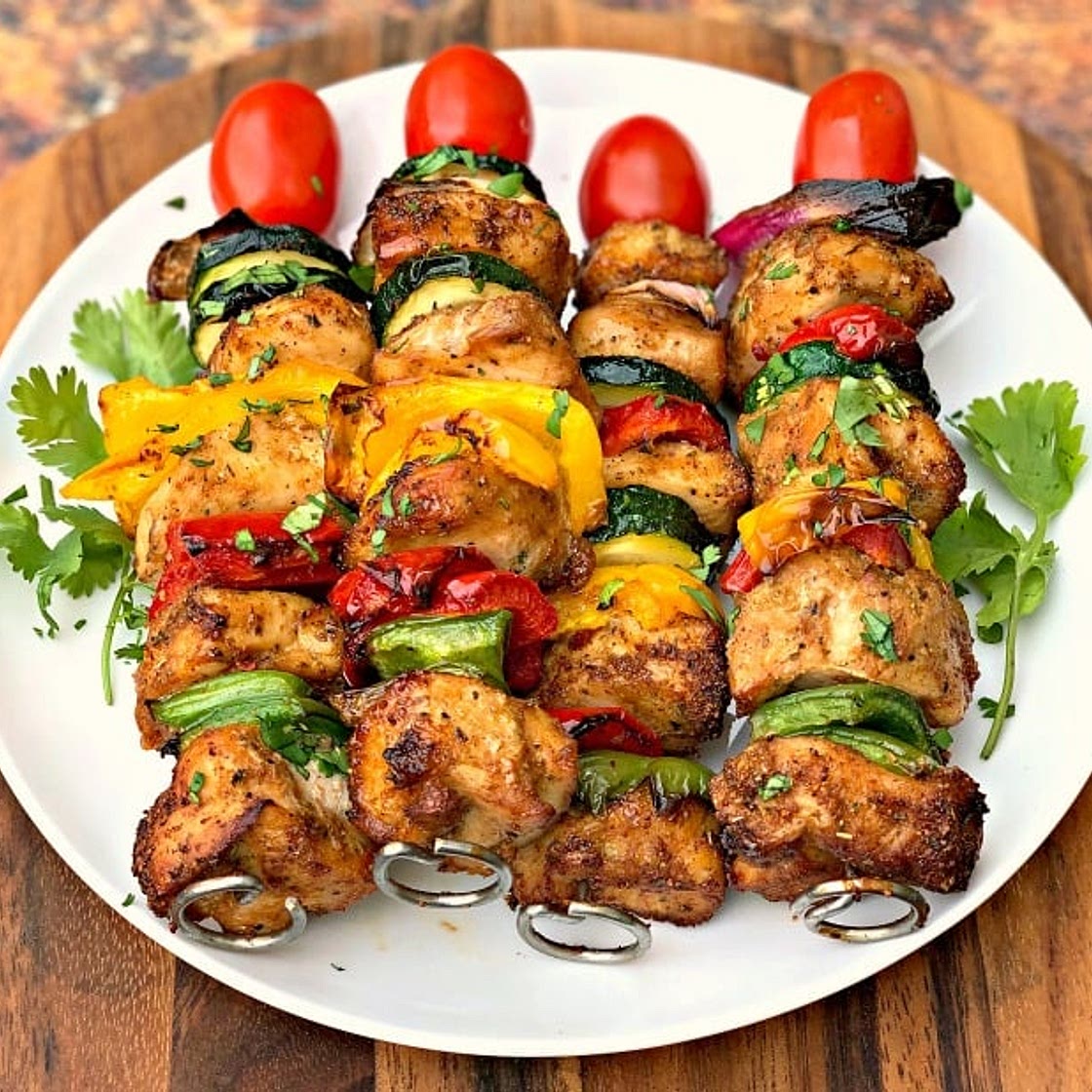 Easy, Air Fryer Grilled Chicken Kebabs