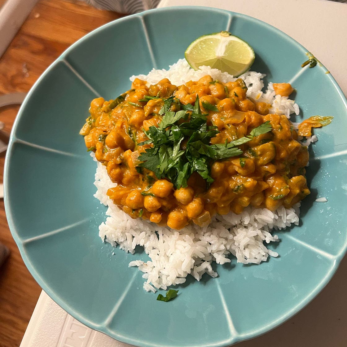 Coconut Curry Chickpeas With Pumpkin and Lime