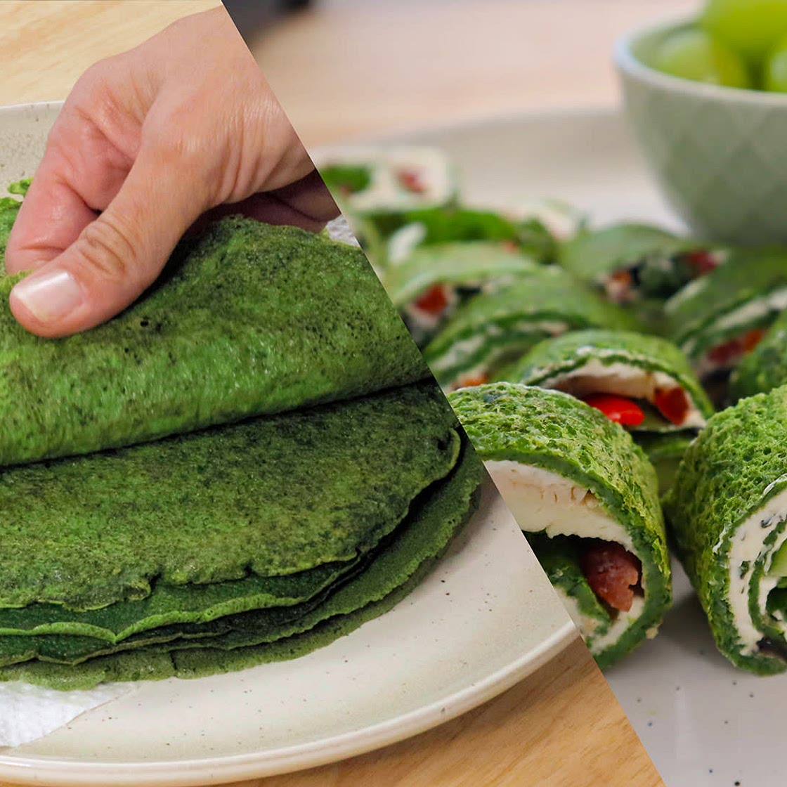 Two-Ingredient Spinach and Egg Wraps: Healthy, Protein-Packed, C