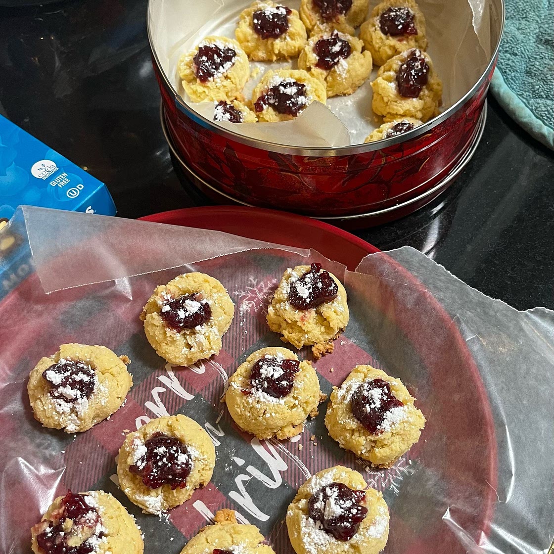 Raspberry Thumbprint Cookies (grain-free, gluten-free, dairy-free)