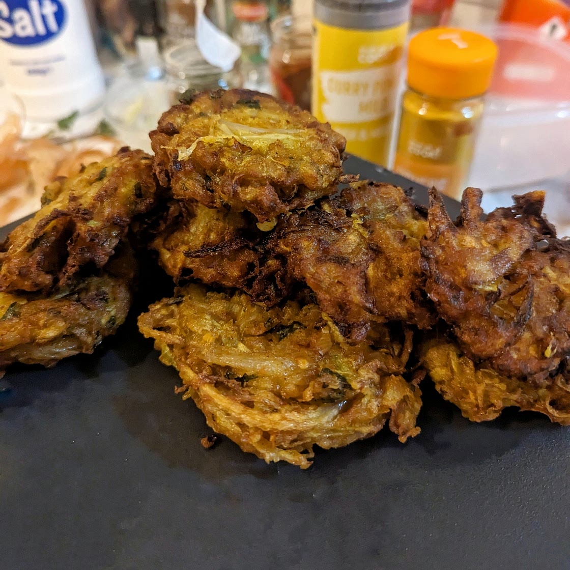 Onion Bhaji's with Cucumber Raita