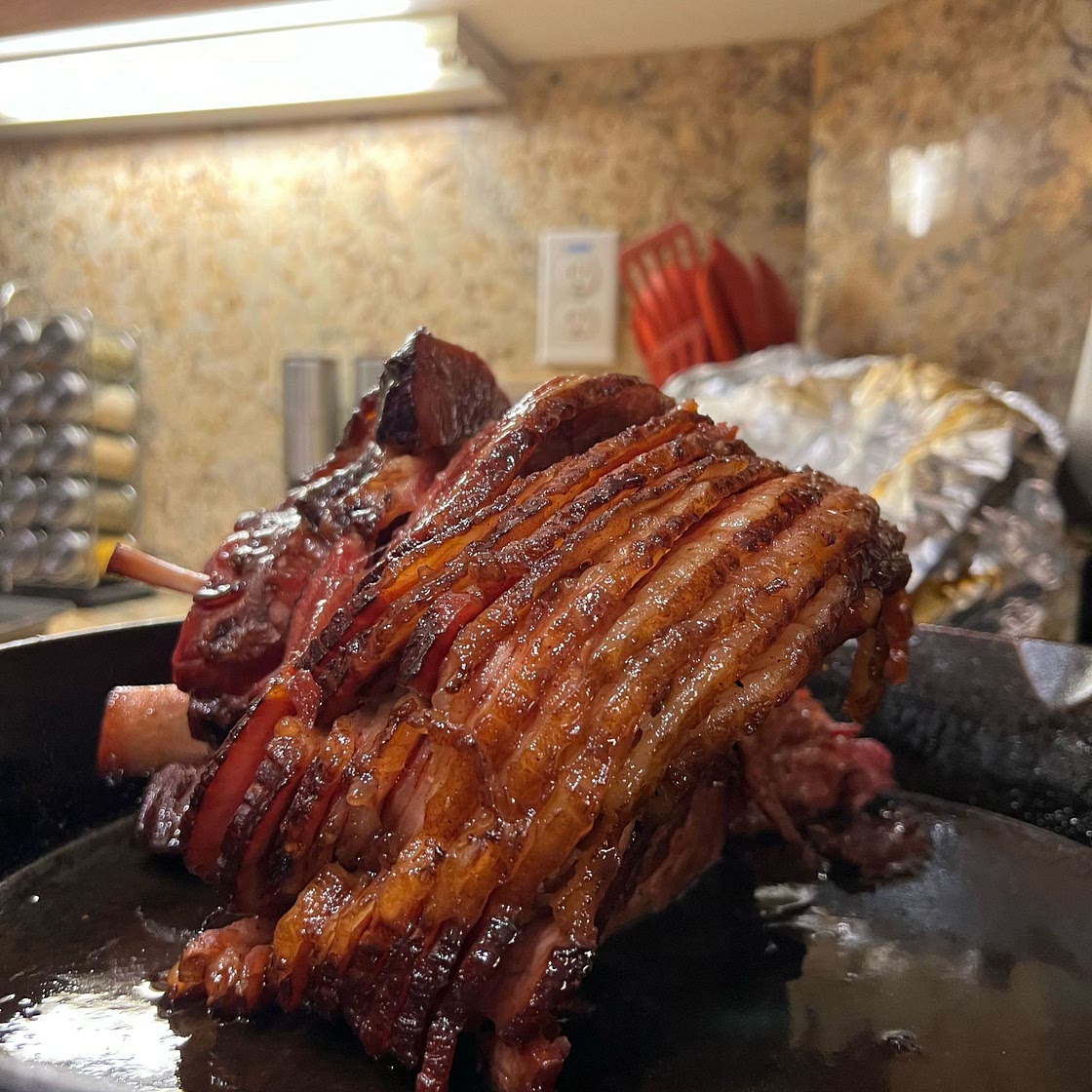 Twice Smoked Ham with Brown Sugar Honey Glaze