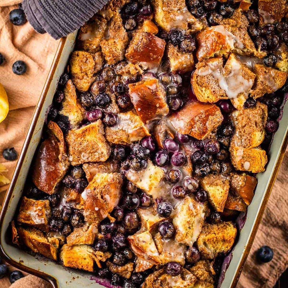 Overnight Baked Blueberry French Toast Casserole
