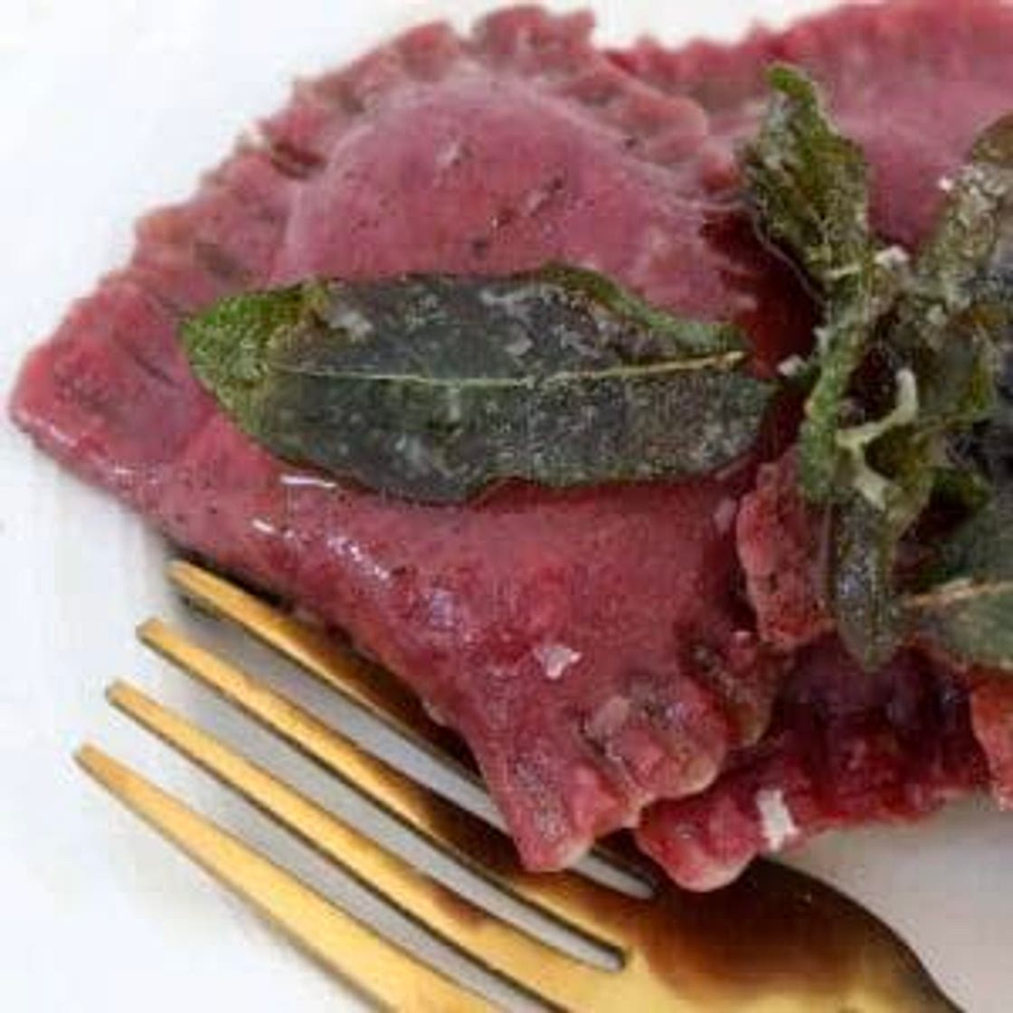 Beetroot Ravioli with Goats cheese