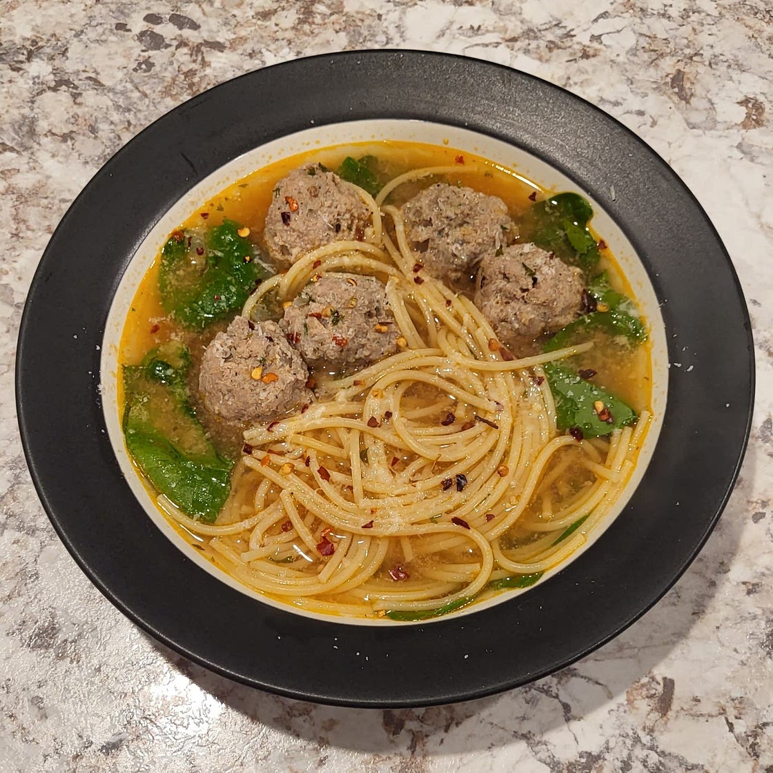 Spaghetti and Meatball Soup