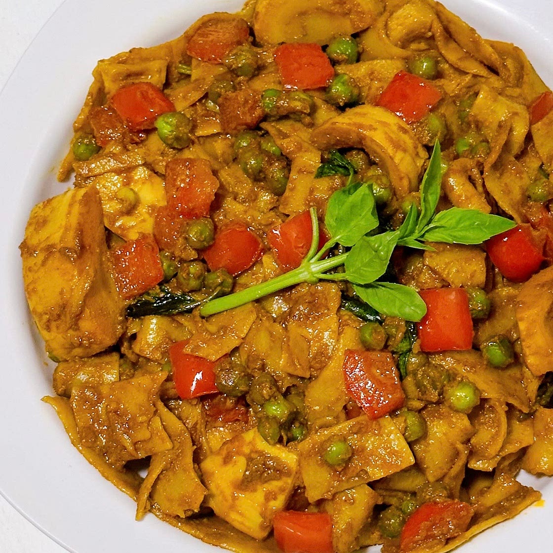 Vegan Thai Red Curry Pappardelle