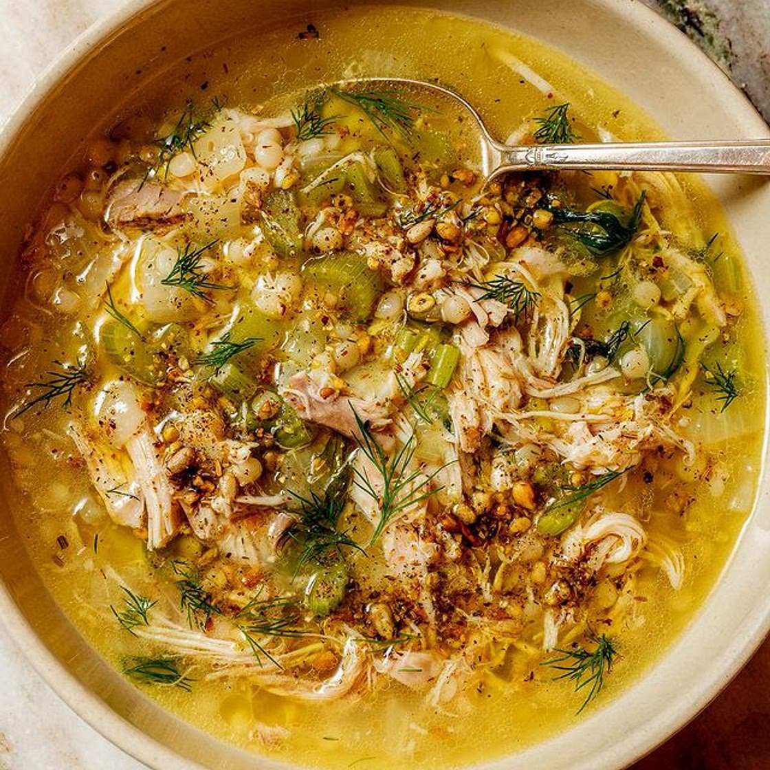 Lemon Chicken Couscous Soup