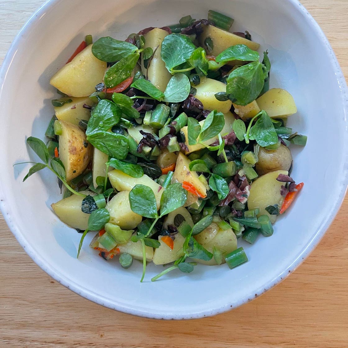 Warm potato salad